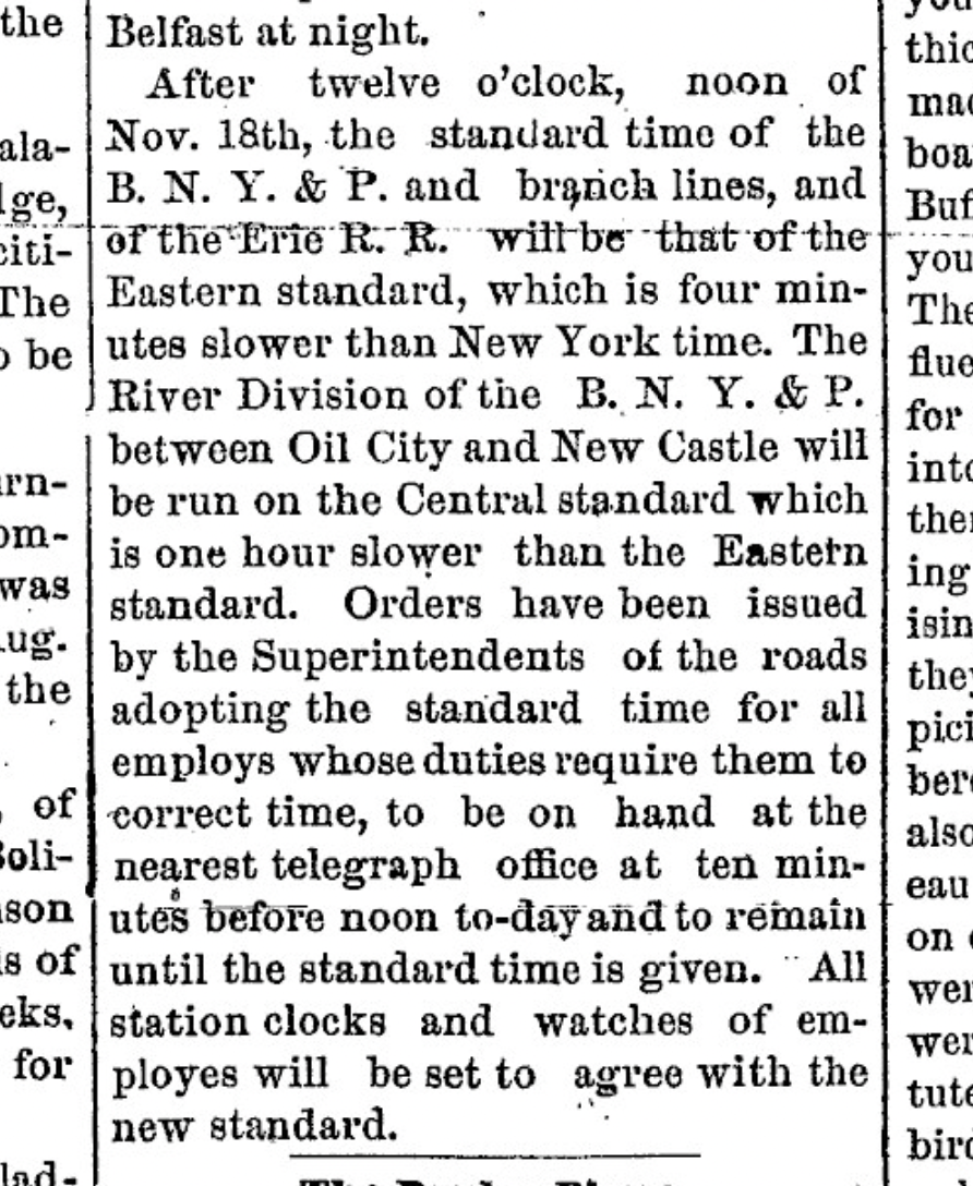 Sunday Herald article from November 18, 1883